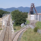 7 une vue de l'evitement situer a la gare de graffenwald avec les poteaux de LAC